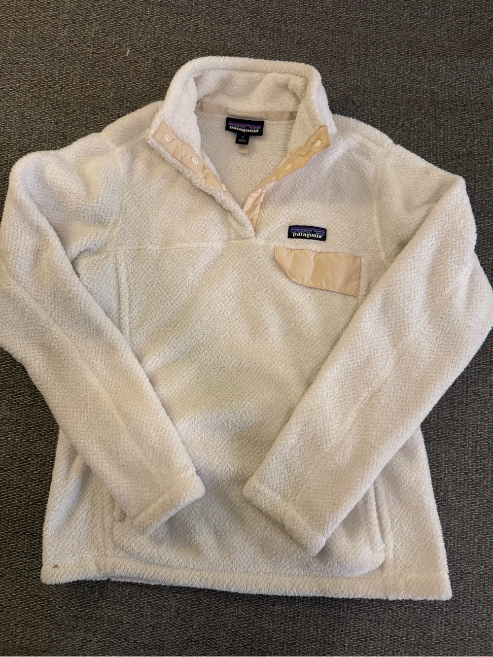 Patagonia Women’s Re-Tool Snap-T Fleece Pullover Cream Raw Linen Small
